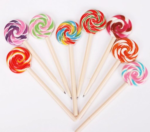 BALLPOINT, lízanka, CANDY, farebná LOLLIPPER, darček