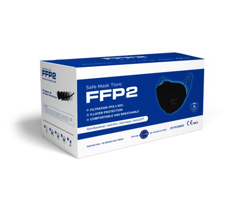 OCHRANNÁ FFP2 MASKA ČIERNA 25 ks POLMASKA