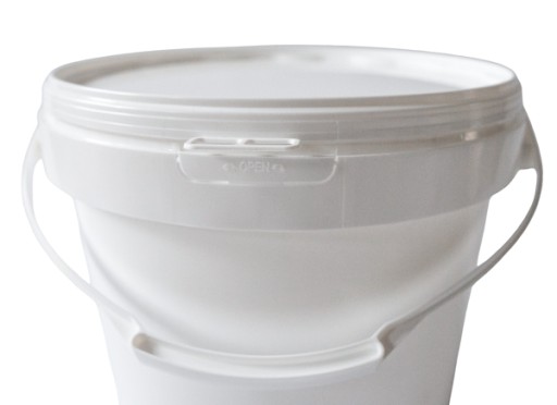 Plastové vedro s vekom, 10 L, biele vedro
