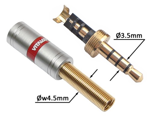 JACK zástrčka 3,5mm 4P TRRS HQ CHROME VITALCO