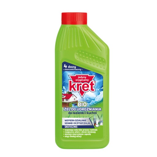 KRET Pipe Unblocking Gel Sedimenty vlasov Tuky Podporuje prevádzku septiku