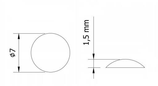 Samolepiace silikónové nárazníky na nábytok 7 x 1,5 mm 50 ks.