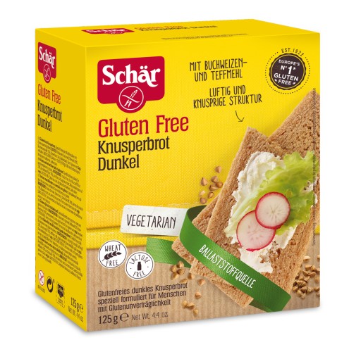 SCHAR Bezlepkový tmavý chrumkavý chlieb - Knusperbrot dunkel (125g)