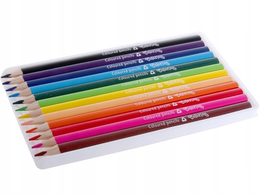Trojuholníkové pastelky, 12 školských farieb, Colorino