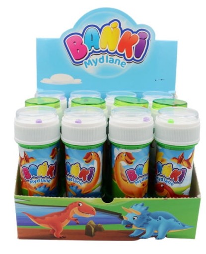 farebné mydlové bubliny 60 ml DINOSAURY 12 ks