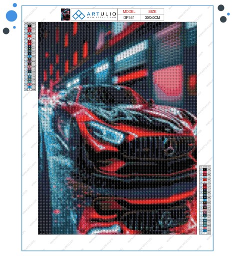 Diamantové vyšívanie Diamantové maľovanie mozaiky pre deti 5d auto závodné auto