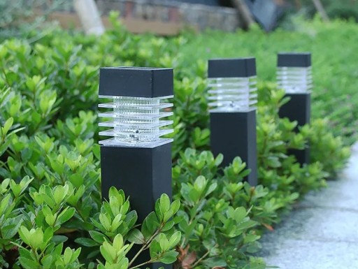 LED solárne svietidlo, zapustený štvorcový stĺpik, záhradná dekorácia, vstupy na terasu, P-301