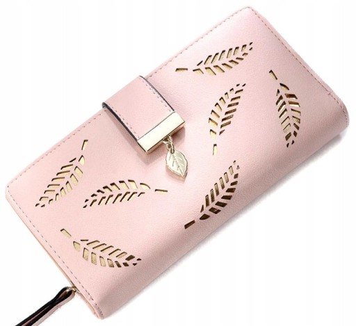 Dámska kožená peňaženka na dvojitý zips Large Pink Coin card