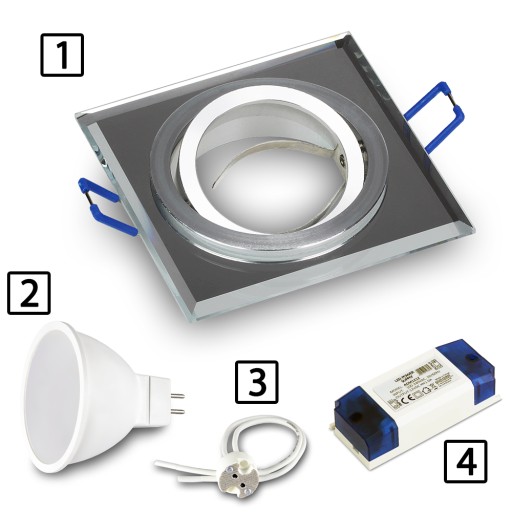 Halogénové svietidlo MIRROR SQUARE MOVABLE pre LED
