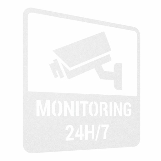 24H/7 monitoring - výstražná nálepka 15x15cm mrazená fólia