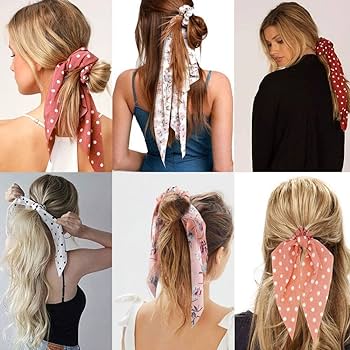 saténová gumička do vlasov šatka bodky FROTKA scrunchies mašlička
