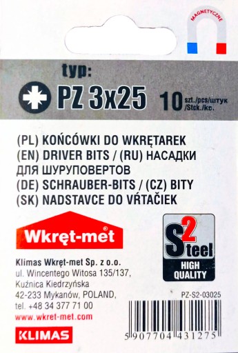 HROTY SKRUTKOVAČA BIT PZ3 25MM 10 KS kríž