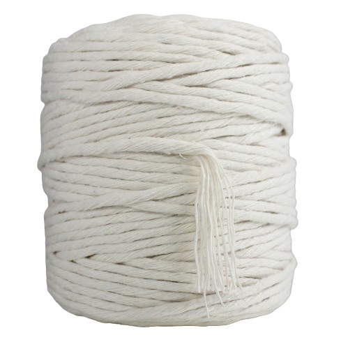 BAVLNENÁ ŠNÚRA PRE MACRAME - PRÍRODNÝ 100M 5MM TWISTED LESK