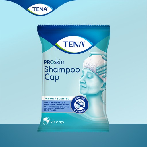 TENA Shampoo Cap, uzáver na umývanie vlasov bez použitia vody, 1 ks.