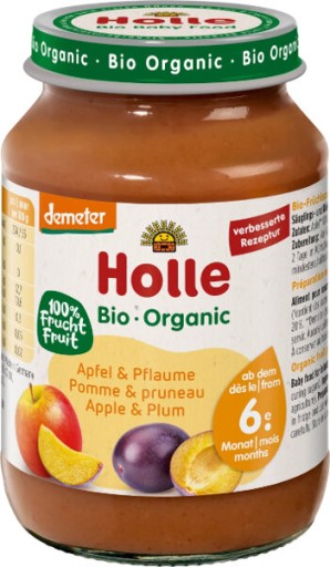 HOLLE BIO Jemný jablkovo-slivkový dezert
