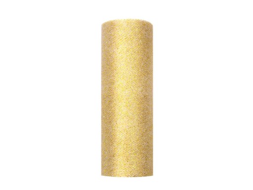 Zlatá tylová látka 13 g/m², šírka 15 cm - 9 m
