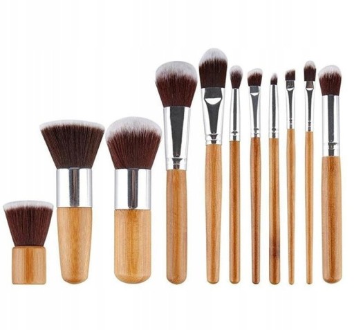 SADA BAMBUSOVÝCH ŠTETEC NA MAKEUP 11 KS + PUZDRO