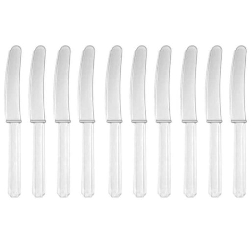 Jednorazové nože TRANSPARENT plast SOLID x10