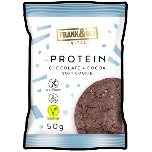 VEGE proteínová tyčinka BROWNIE vegánske sušienky 50g FRANK&OLI bez cukru