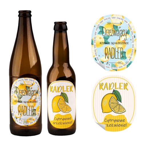 50X PIVNÉ ETIKETY NÁLEPKY PIVO RADLER CITRÓN