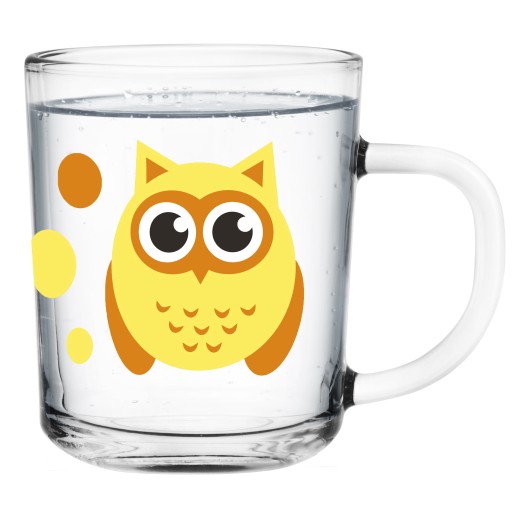 Sklenené hrnčeky Glasmark poháre Tola 200ml Mix Owls 3 ks