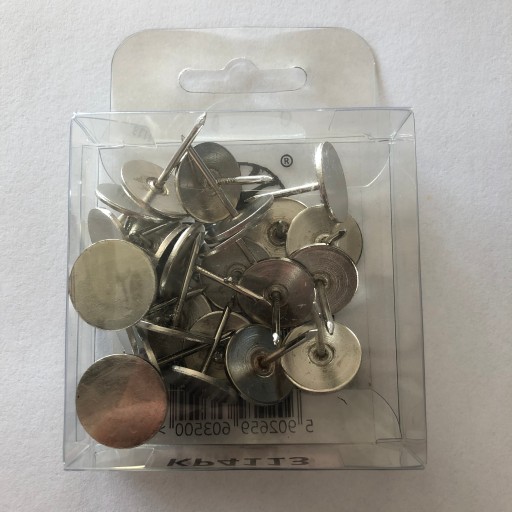 GOMBÍKY ČALÚNNE chrómové špendlíky 18 mm - 25 ks