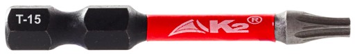 Nárazový hrot bitu pre skrutkovač K2 Impact TX15 TORX T-15 S2 50mm