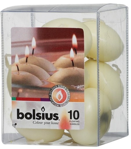 Sviečky BOLSIUS Plávajúce sviečky CREAM 10 kusov