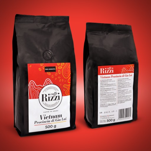 ČERSTVO PRAŽENÉ kávové zrná Vietnam ROBUSTA Rizzi Vietnam di Gia Lai 0,5kg