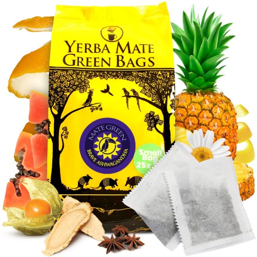 Yerba Mate Green Brave Ashwagandha vrecúška 25x3g