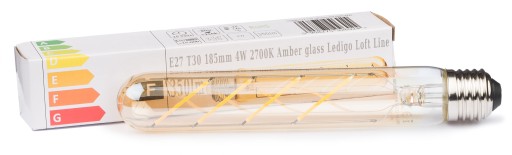 LED žiarovka E27 T30 4W FILAMENT JANTAR