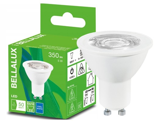 BELLALUX HALOGEN GU10 LED žiarovka 5W 50W 4000K