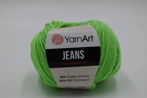 YARNART JEANS 60 neónovo zelená priadza
