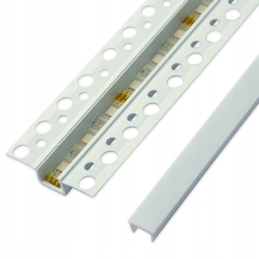 PVC PROFIL pre LED pásy, biely sadrokartón + opálový difúzor, 1 m