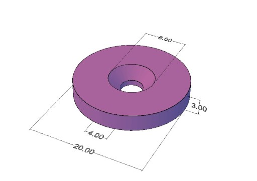 Magnet na hruď. MP 20x(8x4)x3 N38 pre kužeľ 5 ks