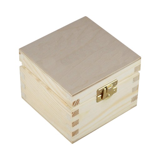 Drevená BOX KONTAJNER 10x10cm DECOUPAGE LOCK