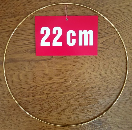 ZLATÝ prsteň/ráfik na lapače snov a makramé, 22 cm