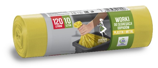 SILNÉ KOVOVÉ PLASTOVÉ VRECKÁ NA ODPAD 120L 10 ks.