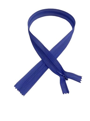 Zips, SAMOSTATNÝ Zips, KRYTÁ ČIPKA 60cm # MODRÁ / BEZ