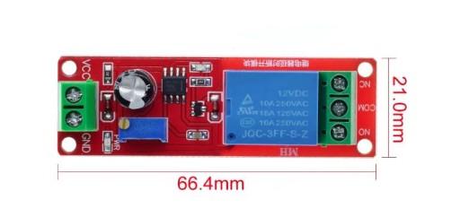 Modul časovača NE555 Oneskorenie 12V relé