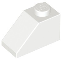 LEGO 3040 DRÁŽKOVÁ DLAŠKA 2x1 biela (9g) 12 ks