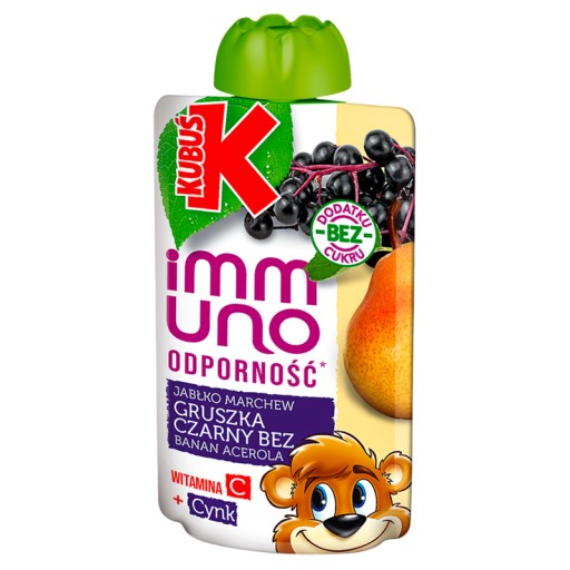 Kubuś Immuno Acerola hrušková pena, čierna baza, 100 g