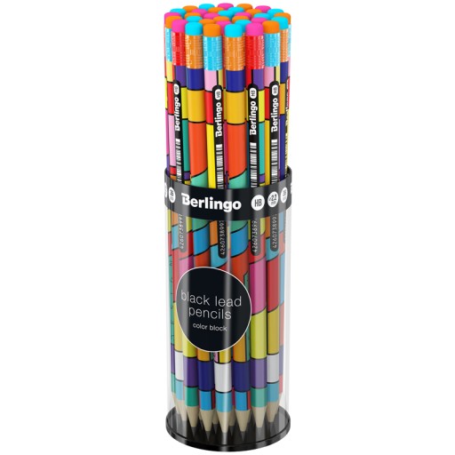 ceruzka s gumou HB COLOR BLOCK BERLINGO MIX 1 ks.
