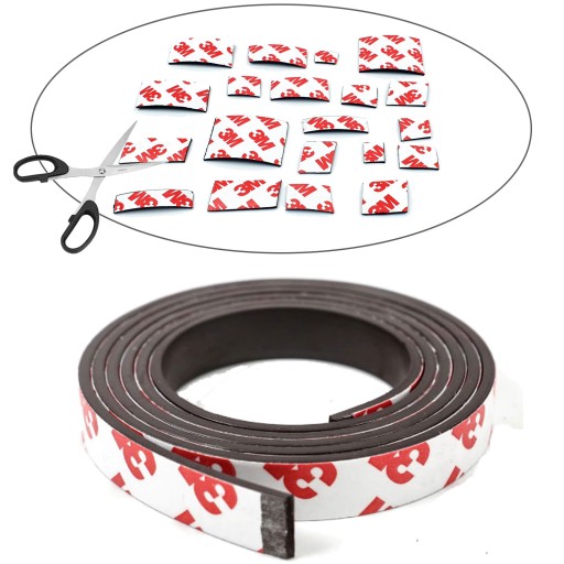 MAGNETICKÁ PÁSKA s lepidlom 3M, SAMOLEPIACA, ROZMERY: 100cm / 10mm / 1,5mm