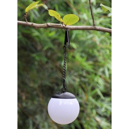 ZÁVEREČNÁ LED SOLARNÁ ZÁHRADNÁ LAMPA 10cm MLIEČNE BIELA GUĽOVÁ OZDOBA DEKORACIA