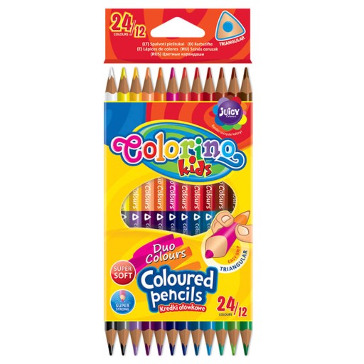 Obojstranné trojuholníkové pastelky, 24 farieb Colorino