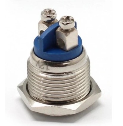 Kovová LED kontrolka 16mm 24V kovová červená