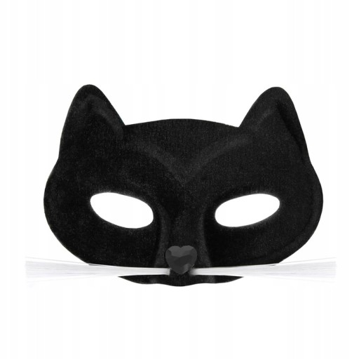Maska pre mačky s fúzmi, mačička, karneval, nos, čierna