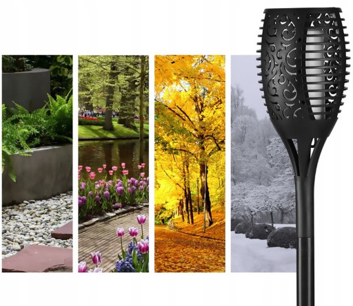 LED záhradná lampa Solárna baterka s plameňom