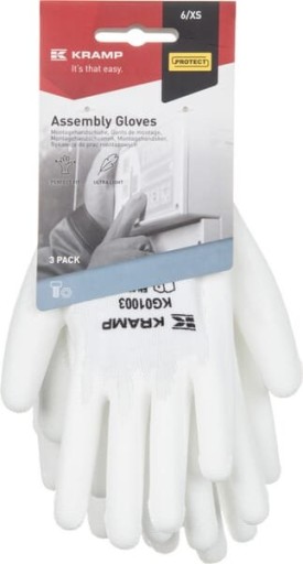 Rukavice 1.001 biele 9/L KG0100309, bal 3 ks.